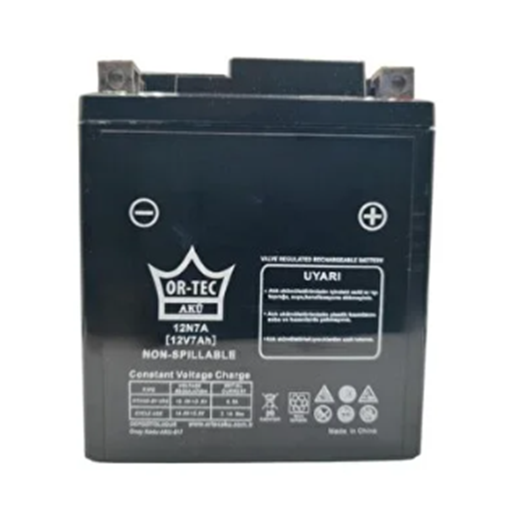 12N7A-BS DİKEY MOTORSİKLET AKÜ ORTEC