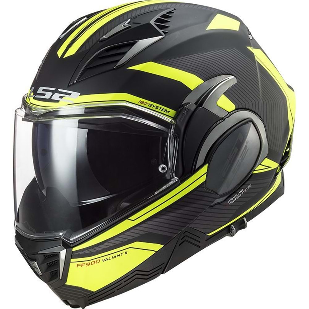 LS2 VALIANT 2 REVO MAT SİYAH-NEON SARI KASK S