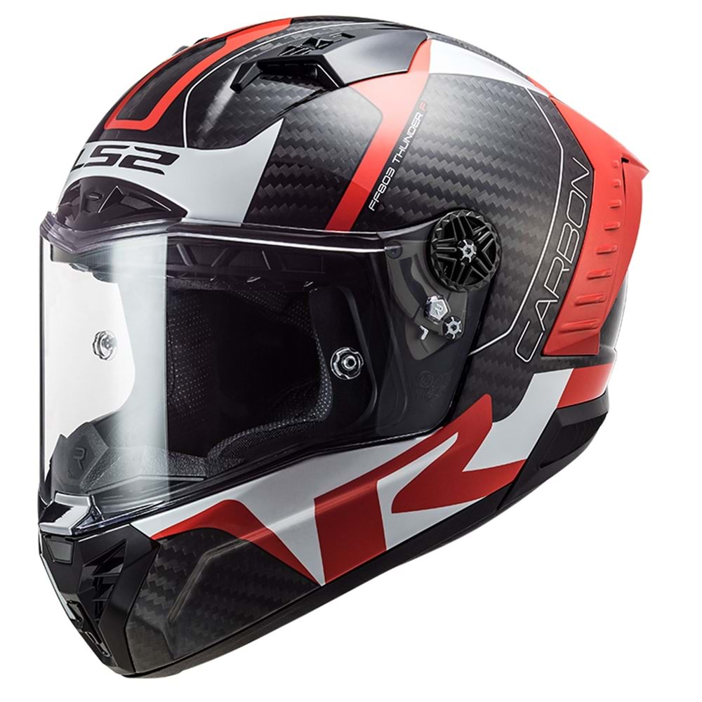 LS2 THUNDER KARBON RACING 1 KIRMIZI-BEYAZ KASK L