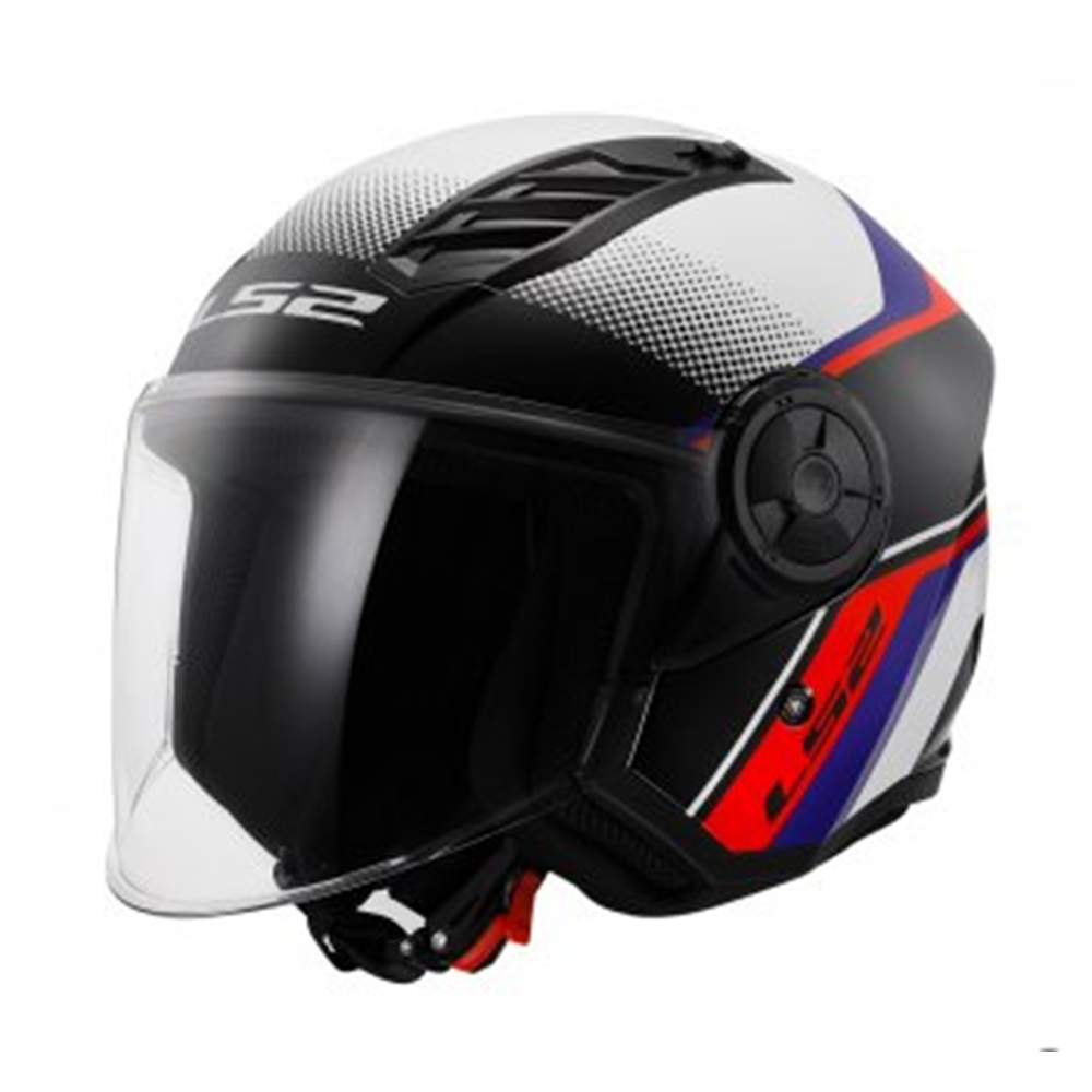 LS2 AIRFLOW 2 RUSH BEYAZ-MAVİ-KIRMIZI YARIM KASK - L