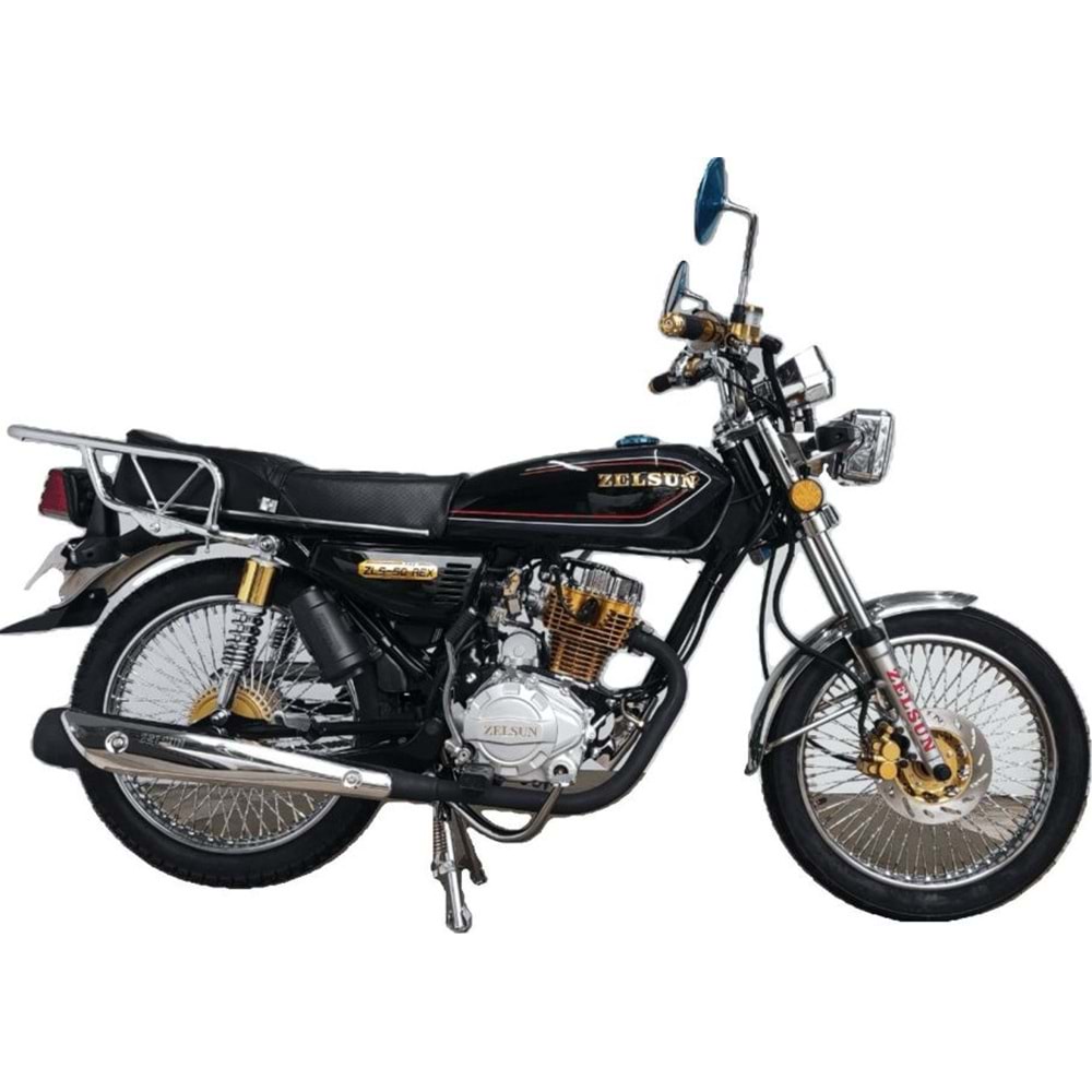 ZELSUN ZLS-50 REX MOTOSİKLET SİYAH MODİFİYE 72 TEL JANT-2024