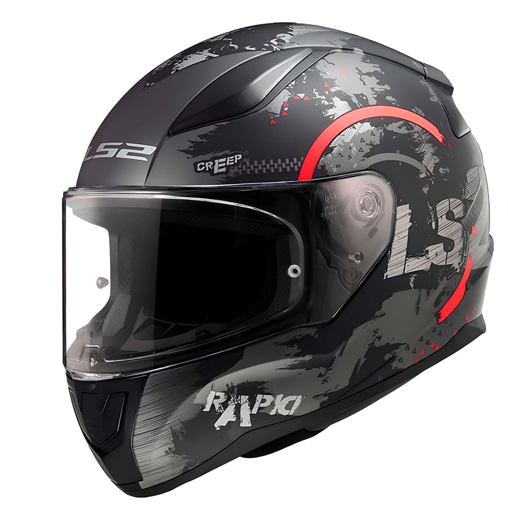LS2 RAPID 2 CIRCLE MAT SİYAH-KIRMIZI KASK L