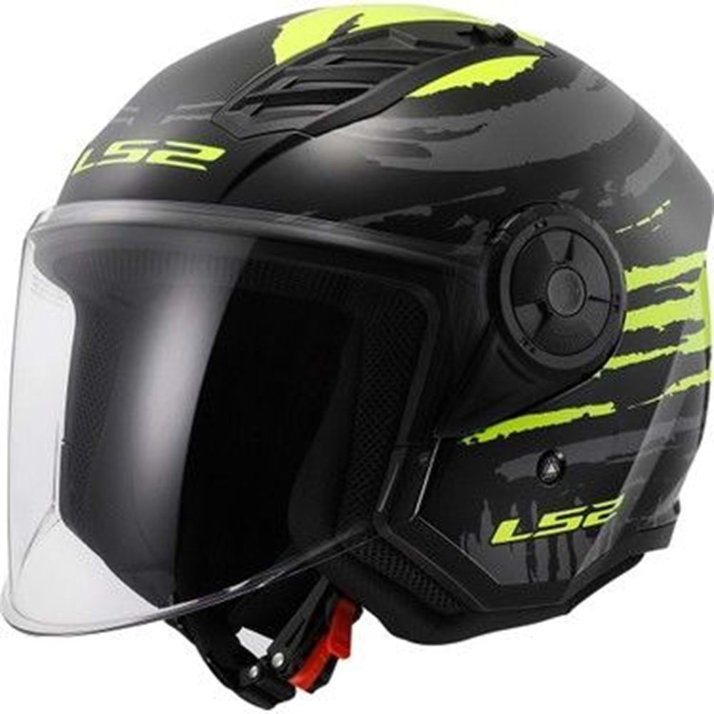 LS2 AIRFLOW 2 PARLAK SİYAH NEON SARI KASK L