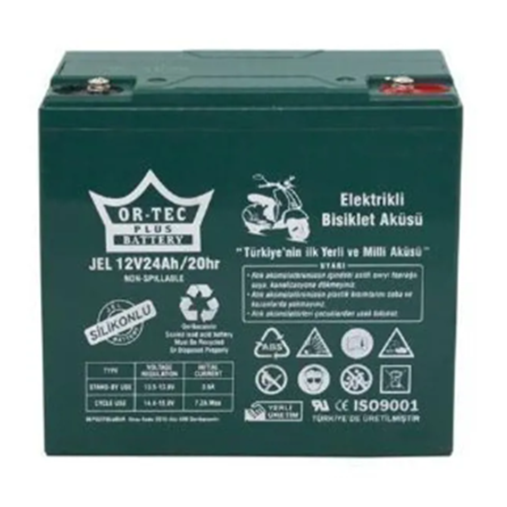 ORTEC 12V 24 JEL AH AKÜ ELETİRİKLİ BİSİKLET
