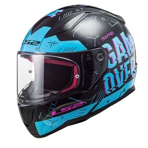 LS2 RAPID PLAYER SİYAH-MAVİ KASK XL