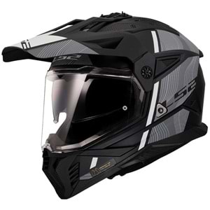 LS2 PIONEER 2 HILL KASK MAT SİYAH BEYAZ L