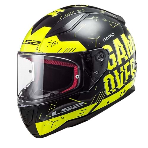 LS2 RAPID PLAYER NEON SARI-SİYAH KASK XL