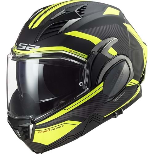 LS2 VALIANT 2 REVO MAT SİYAH-NEON SARI KASK S