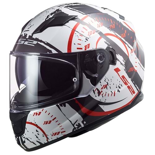 LS2 STREAM EVO KASK TACHO BEYAZ-SİYAH KIRMIZI XL