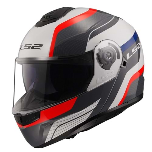 LS2 STROBE 2 MONZA SİYAH BEYAZ KIRMIZI KASK M
