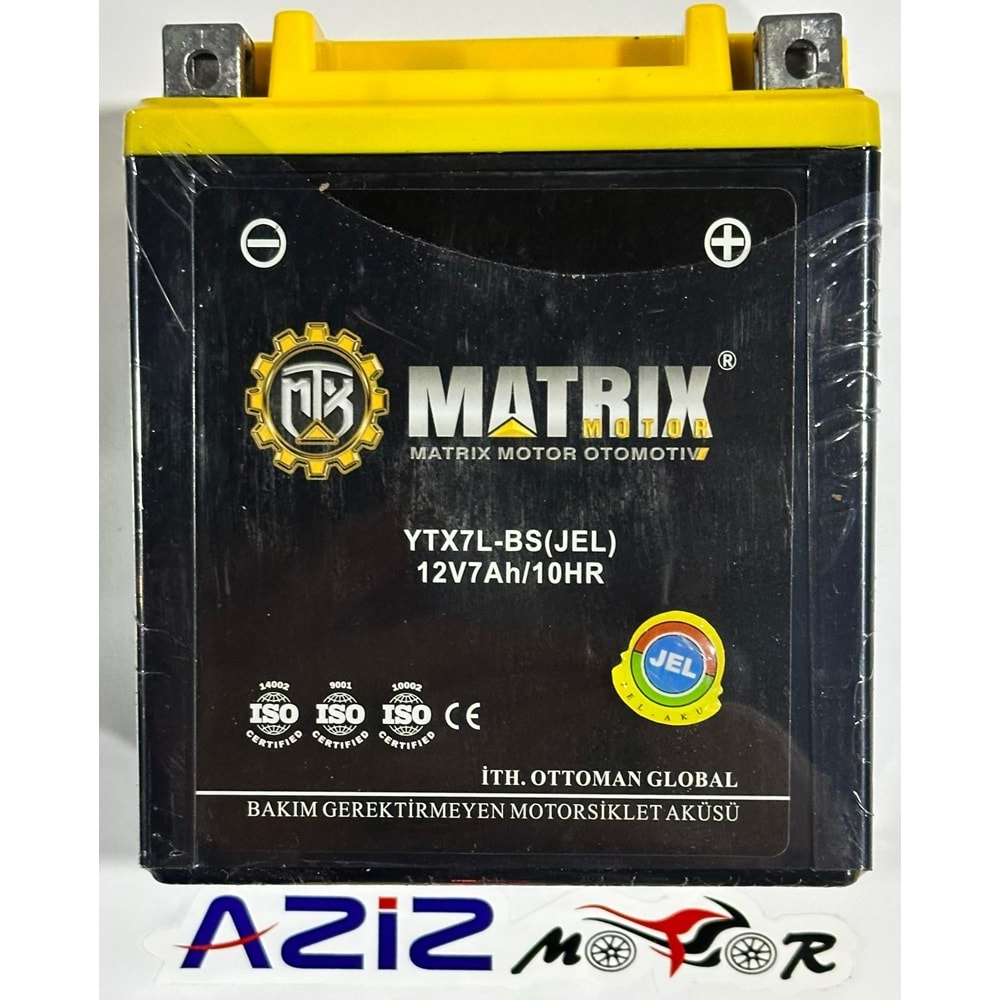 12N7A-MATRİX DİK AKÜ MOTOSİKLET AKÜSÜ