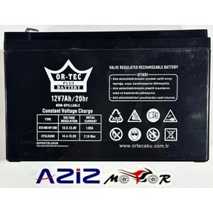 12V 7 AMPER 20 HR AKÜ ELETİRİKLİ ARABA AKÜSÜ ORTEC