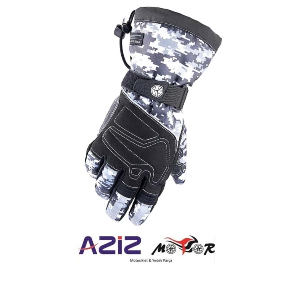 SCOYCO MC30-0235 KIŞLIK ELDİVEN SİYAH DESENLİ XXL