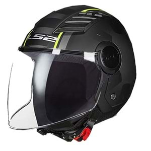 LS2 AIRFLOW PACE MAT SİYAH YEŞİL ÇİZGİLİ KASK M