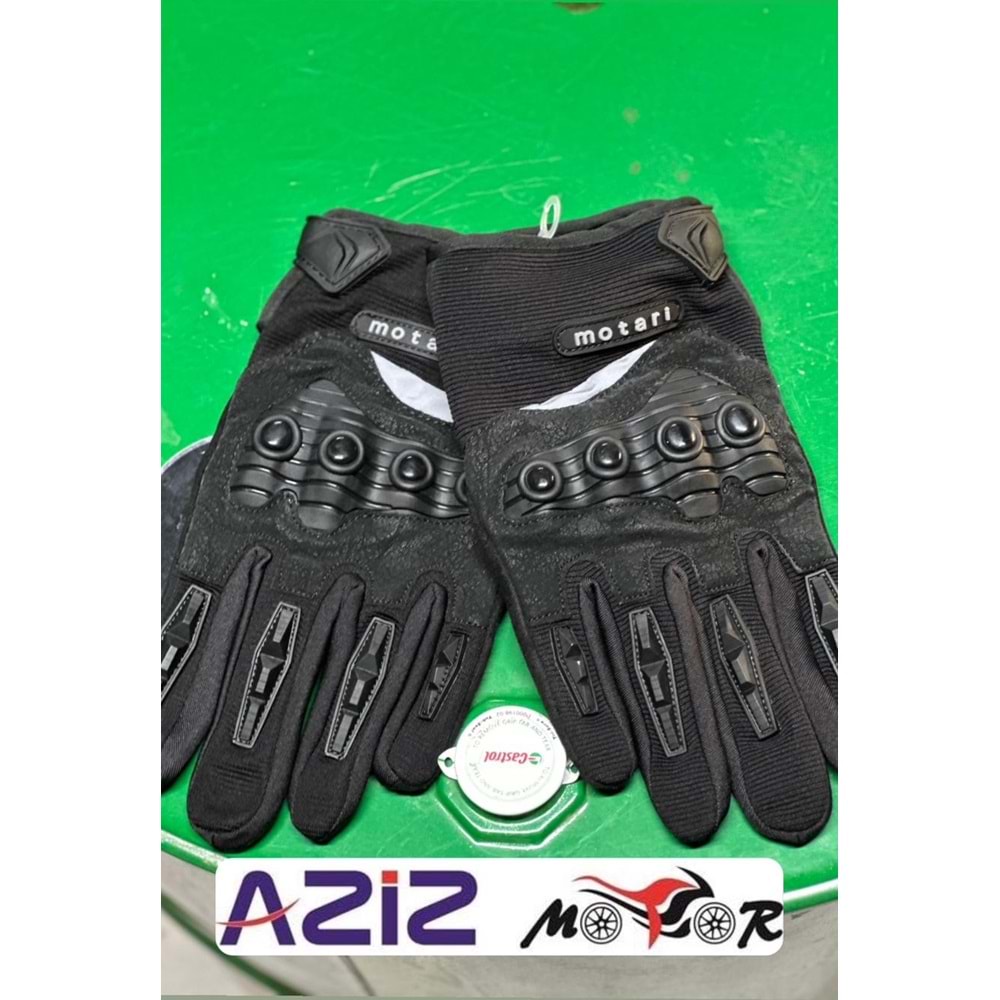 MOTARİ DERİ ELDİVEN KORUMALI SİYAH - L