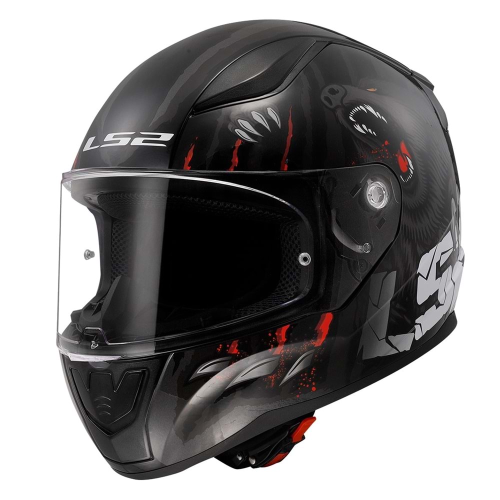 LS2 RAPID 2 CLAWN M.SİYAH-KIRMIZI KASK XXL