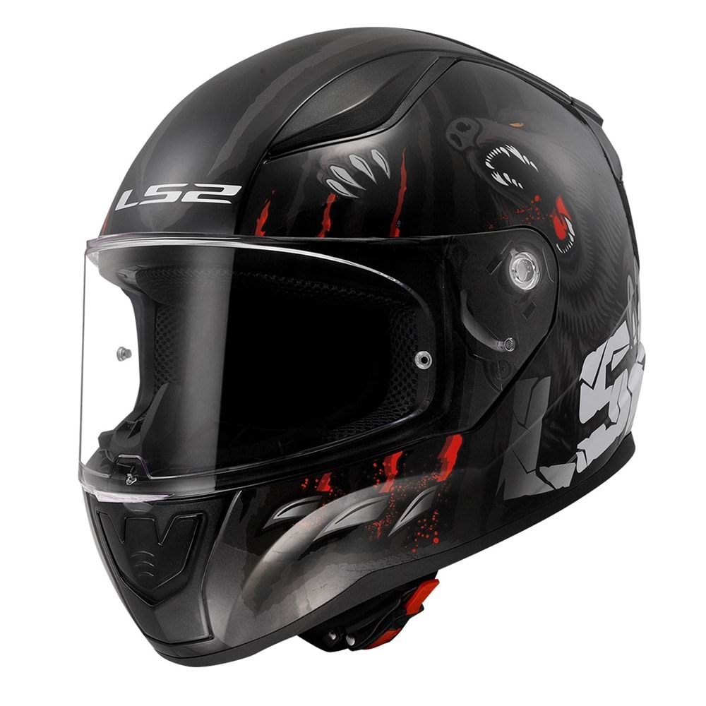 LS2 RAPID 2 CLAWN M.SİYAH-KIRMIZI KASK M