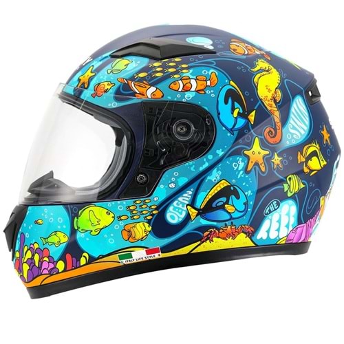 SWAY ÇOCUK BALIK DESEN KASK XL