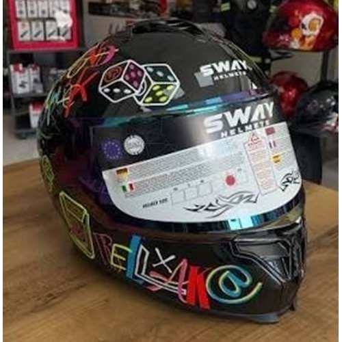 SWAY RENKLİ DESEN KASK L